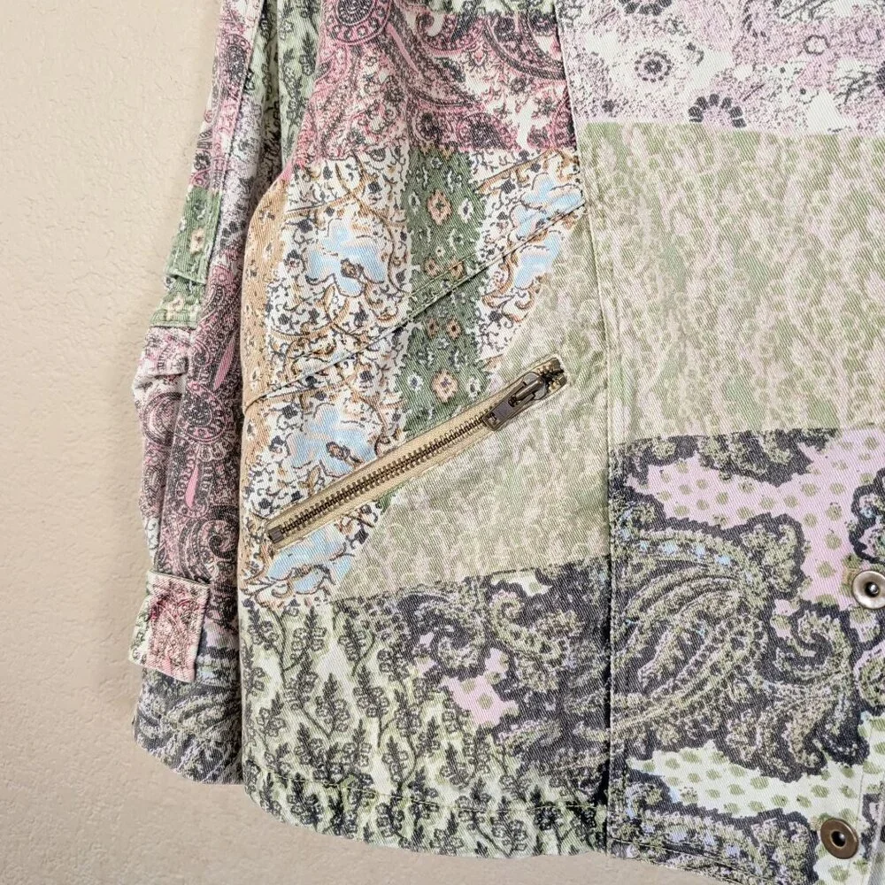 NWT Free People Nadia Moto Jacket Mixed Print ASO Devi Never Have I ever - Picture 3 of 14